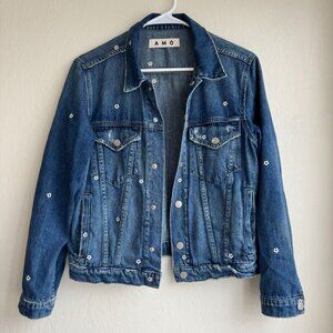 AMO Floral Embroidered Denim Jacket
